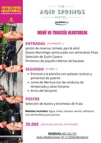 MENÚ TRAVESÍA HEARTBREAK BENIDORM